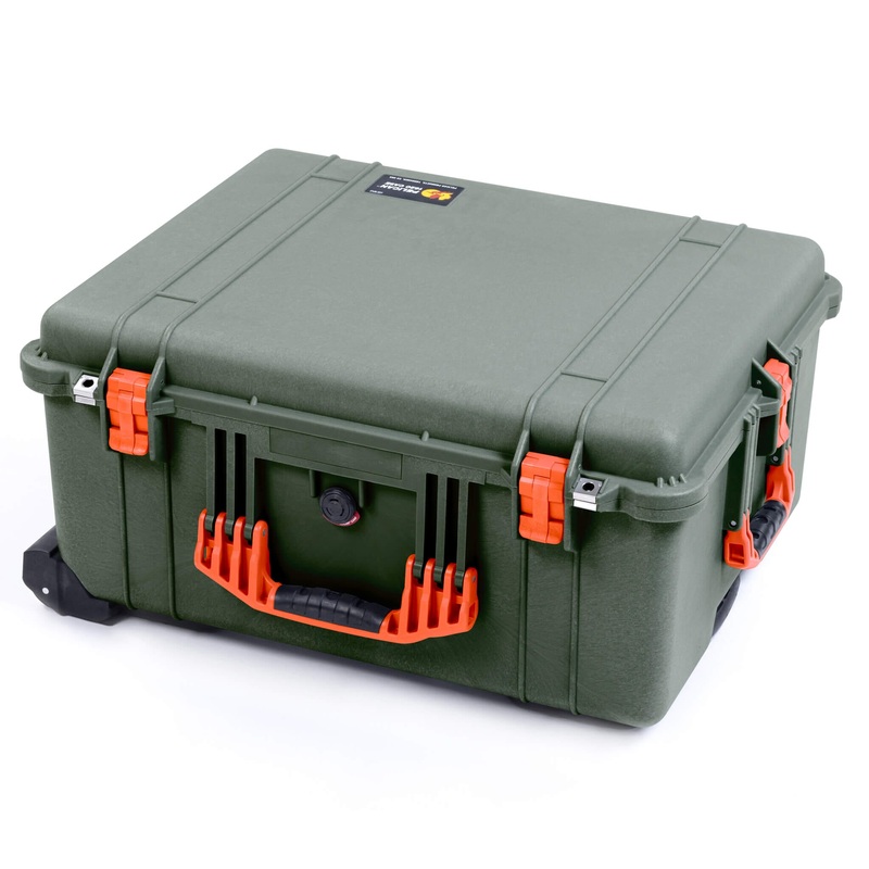 Pelican 1620 Case, OD Green with Orange Handles & Latches