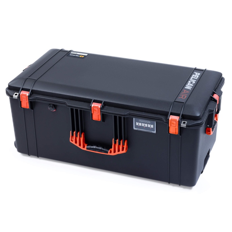 Pelican 1646 Air Case, Black with Orange Handles & Latches