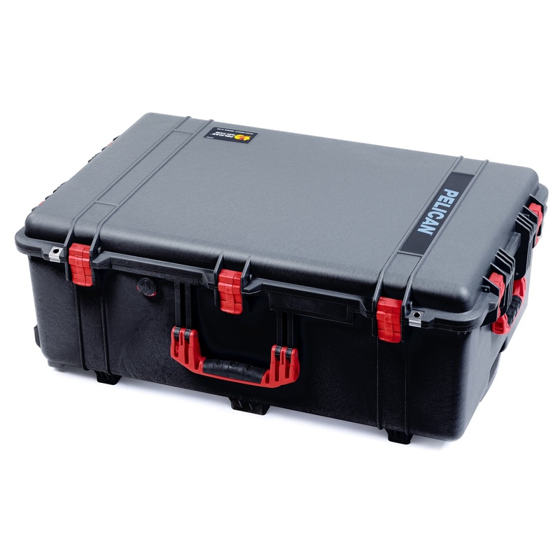 Pelican 1650 Case, Black with Red Handles & Latches