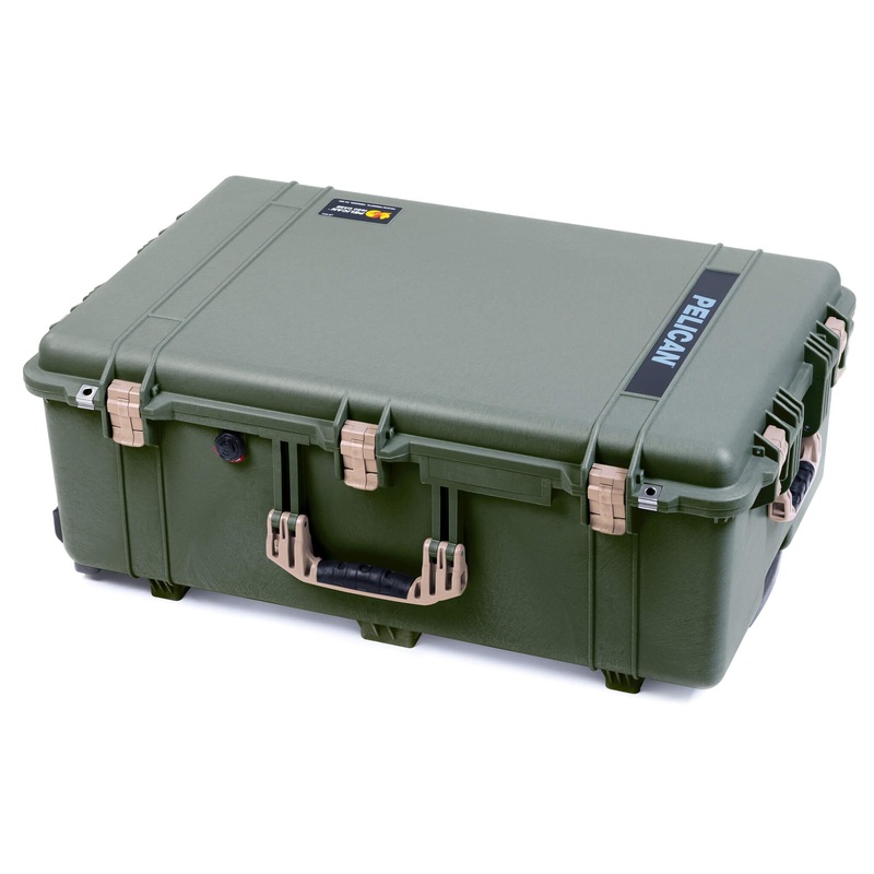 Pelican 1650 Case, OD Green with Desert Tan Handles & Latches