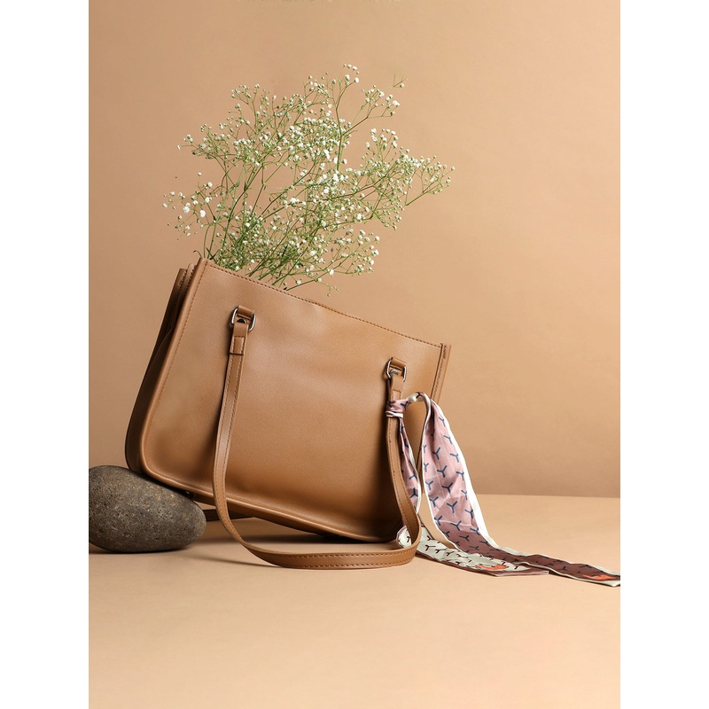 Tan Trendsetter Beige Handbag