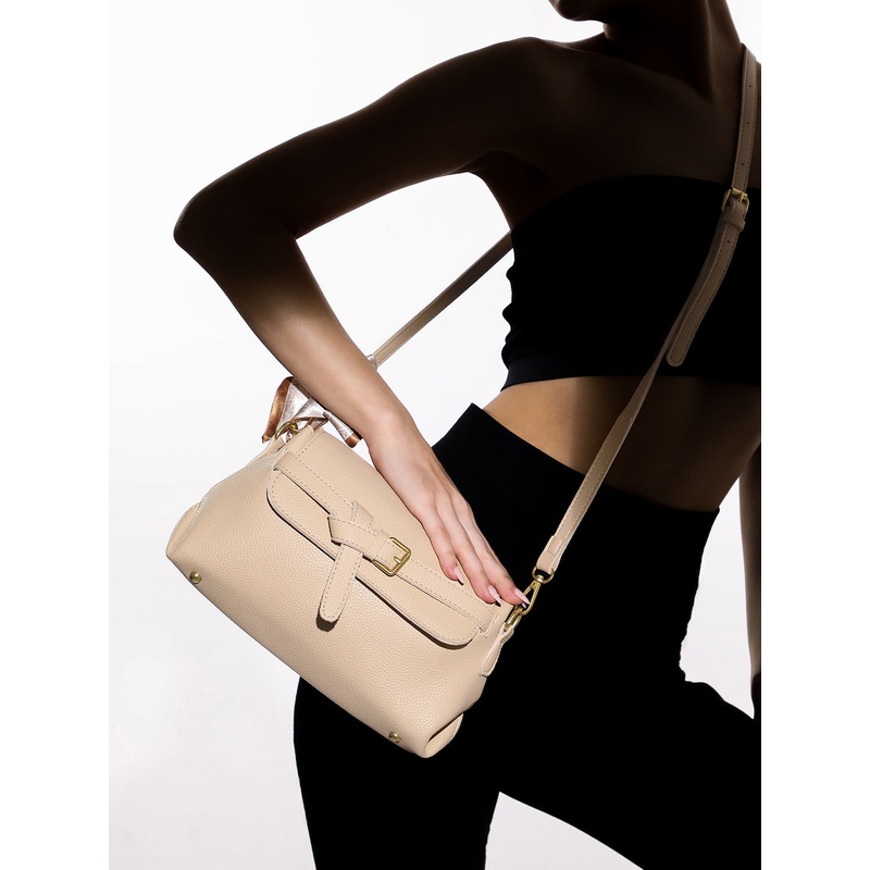 The Buckle Sling Bag - Buff Beige