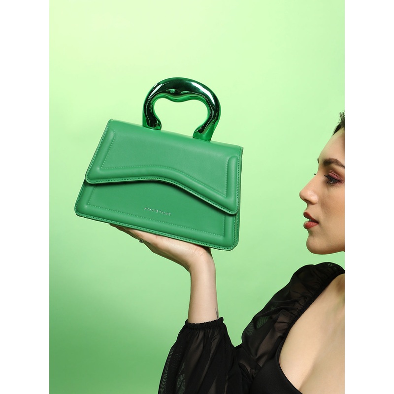 The Caldera Gloss Hand Bag - Shamrock Green