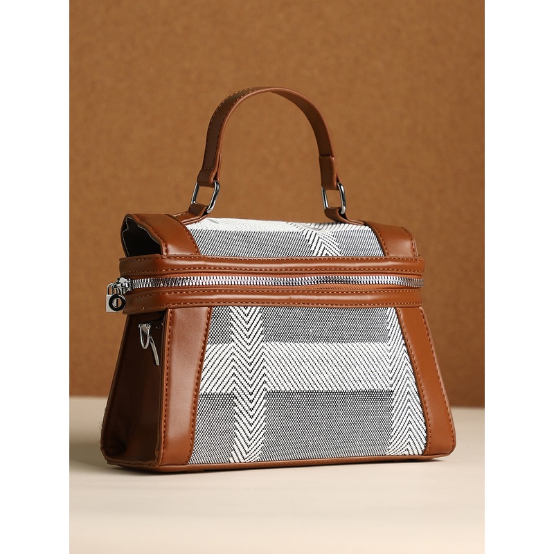 The Epistola Hand Bag - Tan Brown & Midnight Black