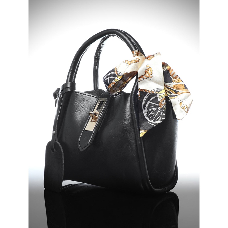 The Galleria Hand Bag With Pouch - Onyx Black