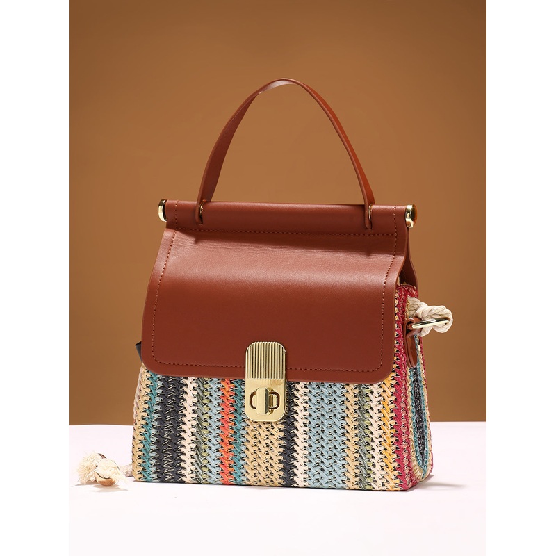 The Small Straw-Mdecin Hand Bag - Multicolour
