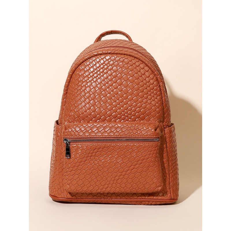 The Weave Curve Backpack - Sienna Brown