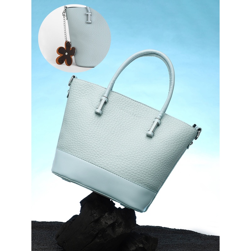 The Basket Hand Bag - Icy Blue