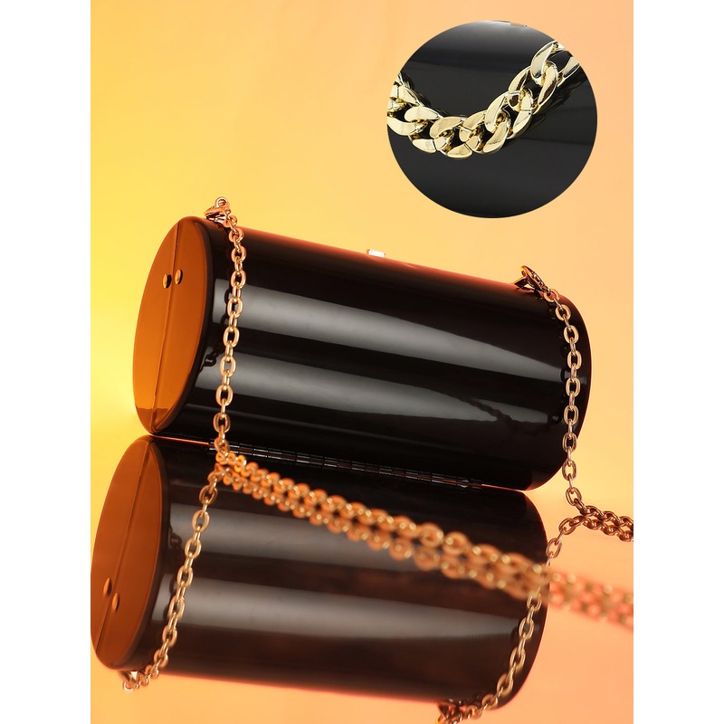 The Columner Clutch Bag - Onyx Black