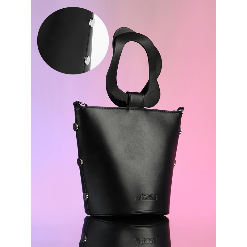 The Flora Pot Bucket Bag - Onyx Black