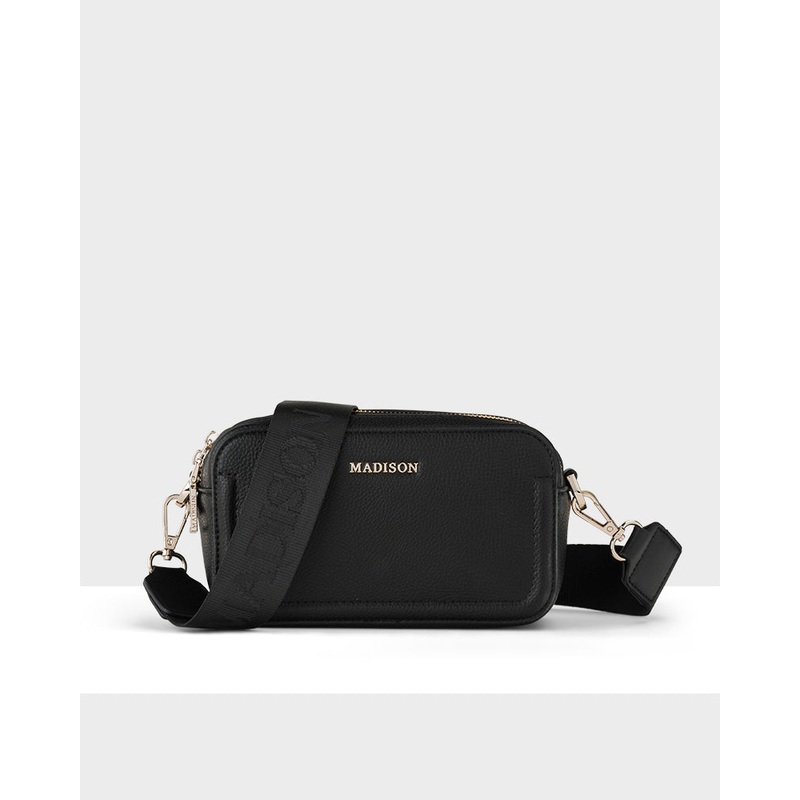 Maddie Double Zip Camera Crossbody Bag + Monogram Bag Strap