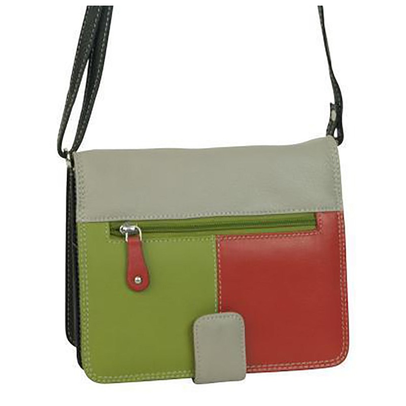 Franco Bonini - 1321 leather organised Handbag - Orange/Multi
