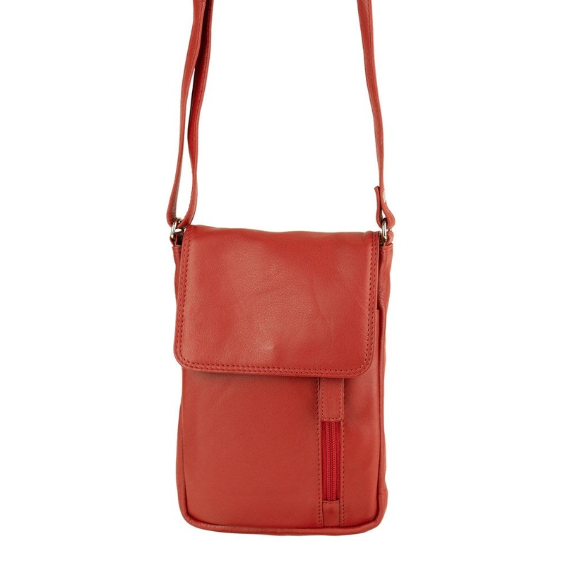 Franco Bonini 7020 - Leather small crossbody phone bag - Red