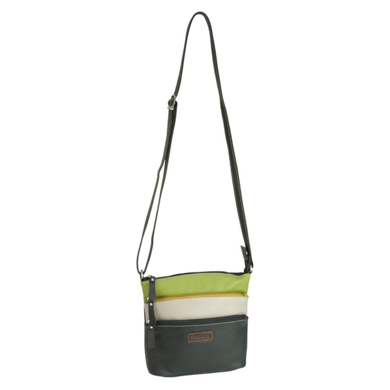 Franco Bonini LB172 Black/Multi 3zip long strap sm shoulder bag