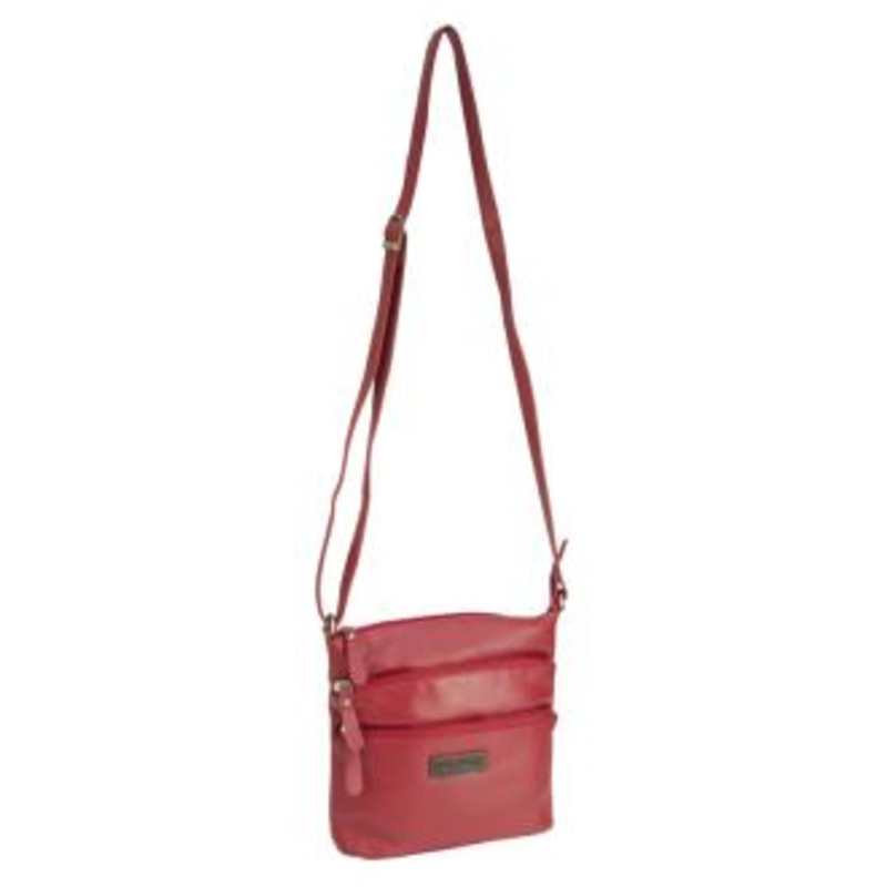 Franco Bonini LB172 RED 3zip long strap sm shoulder bag