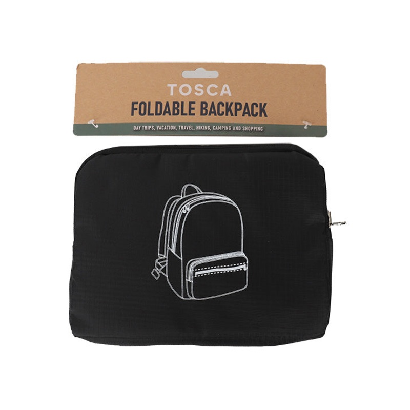 Tosca - TCA023 Foldable Travel Backpack - Black