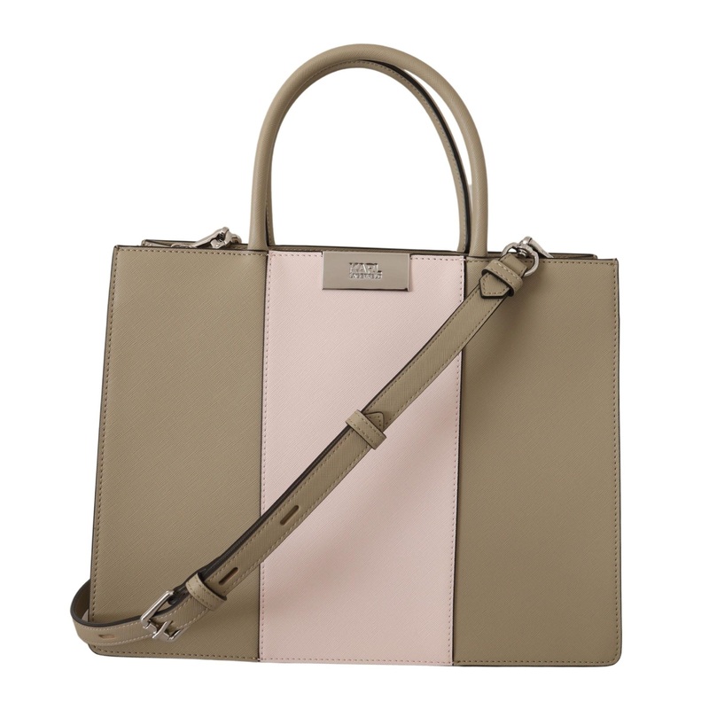 Karl Lagerfeld Elegant Sage Green Tote Shoulder Bag