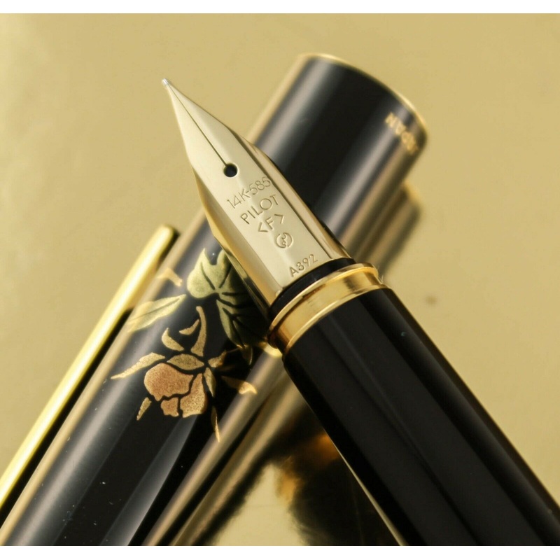 Pilot Maki-e Peony Fountain Pen - Vintage - 1992 - F