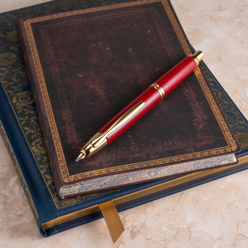 Pilot Vanishing Point Fountain Pen in Red & Gold