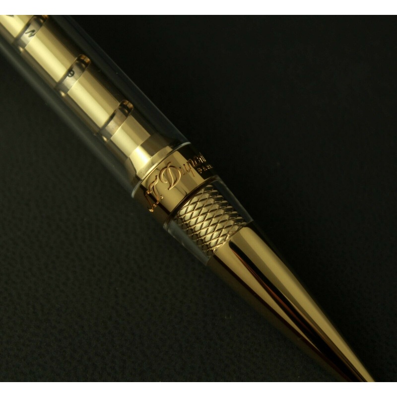 S.T. Dupont Yellow-Gold Finish Defi Ballpoint with Transparent Design