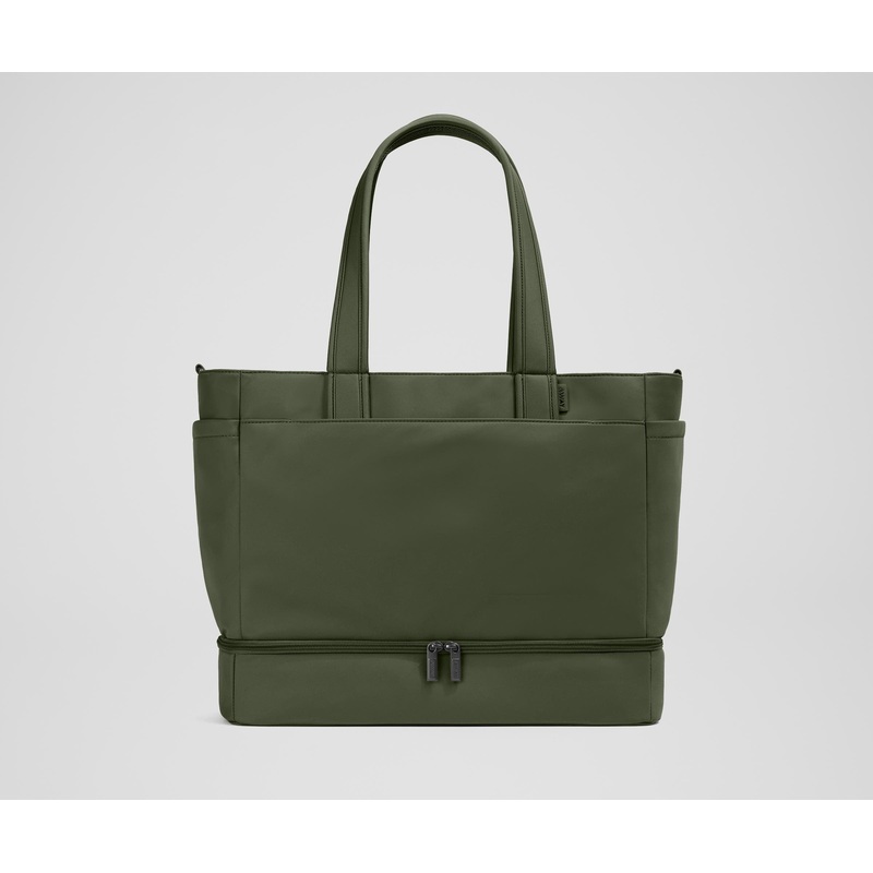 The Double Diaper Tote in Olive Green