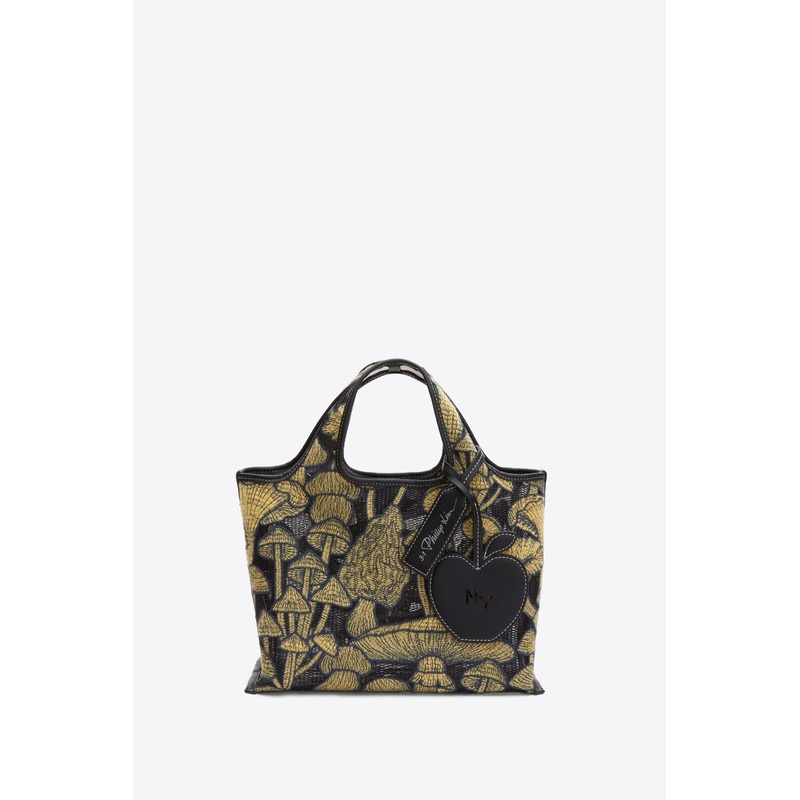 Mushroom Embroidery Mini Market Tote