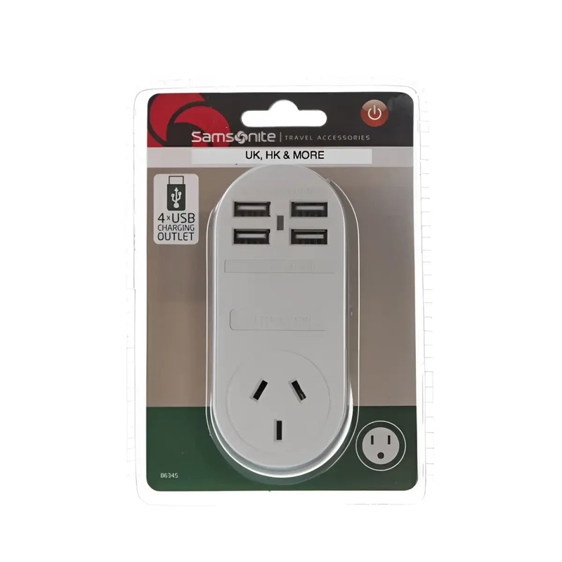 Samsonite Adaptor 4 x USB (2 Amp) Au to UK and HK