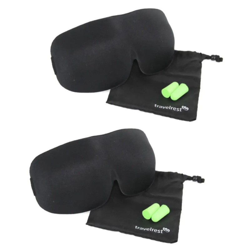 Travelrest Eclipse Tranquility Sleep Mask and Ear Plugs Kit - Black (2 Pack)
