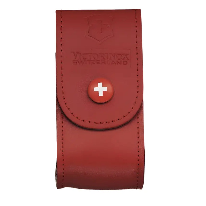 Victorinox Large Leather Sheath Fits knives up to 9.1 cm / Pouch 5-8 Layers - Red