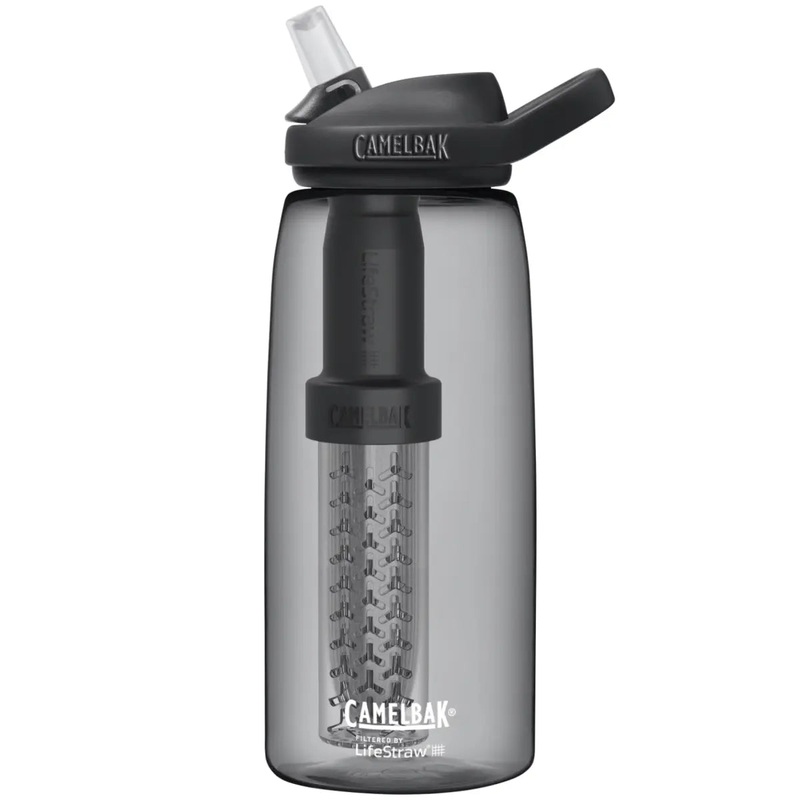 CamelBak filtered by LifeStraw Eddy+ 1L Drink Bottle - Charcoal (Recycled Material)