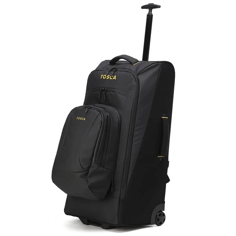 Tosca Delta 76 cm Wheeled Duffle with Removable Backpack - Black