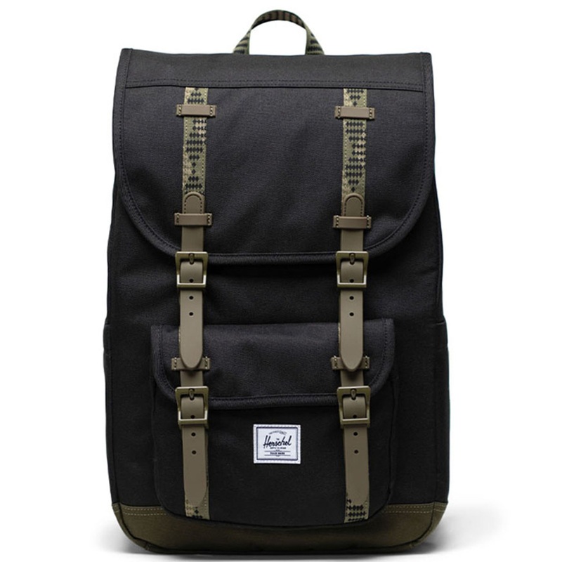 Herschel Little America Mid-Volume Black/Ivy Green Backpack