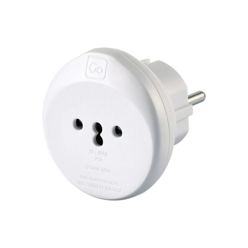 Go Travel Swiss-Eu Adapter - White