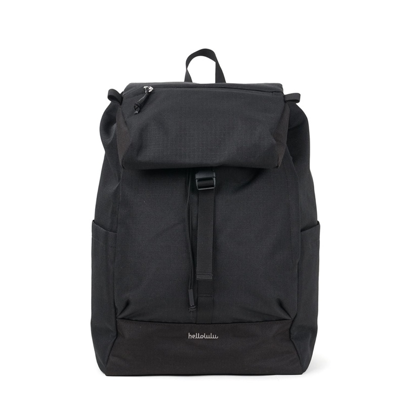 Hellolulu Saro Utility Flap Backpack M Recycled (Charcoal Black)