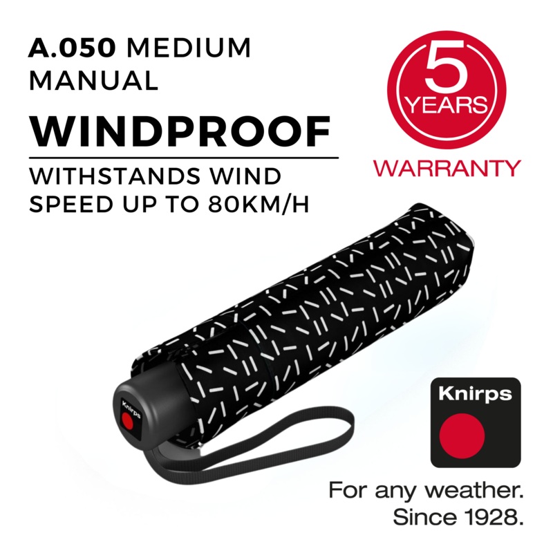 Knirps A.050 Medium Manual Umbrella 2 - Dance Black
