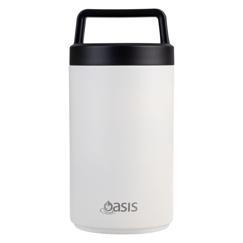Oasis Stainless Steel Insulated Dual Compartment Food Flask with Handle 700ML - Alabaster