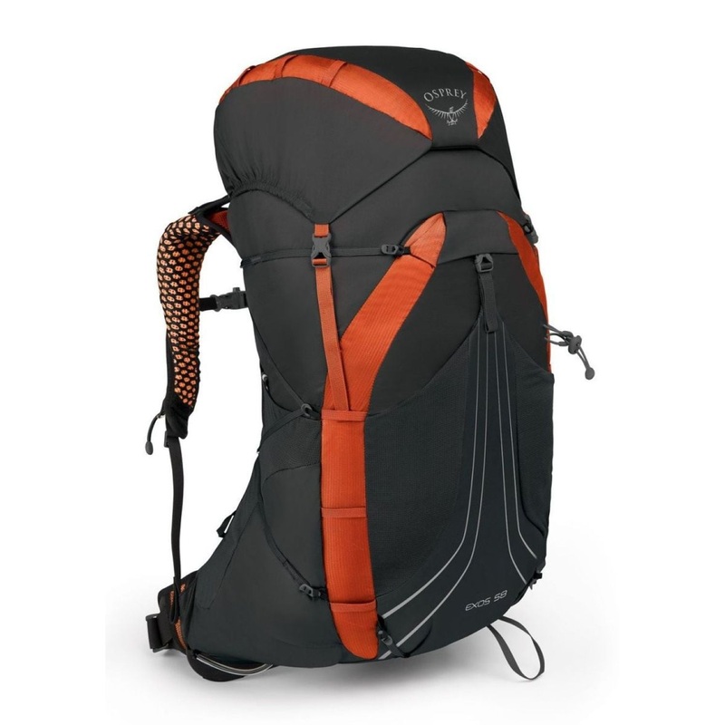 Osprey Exos 58 Backpack - Medium - Men's Ultralight Backpacking (Blaze Black)