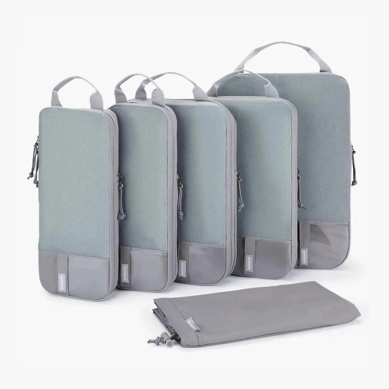 Bagsmart 6-In-1 Compression Packing Cubes (Grey)