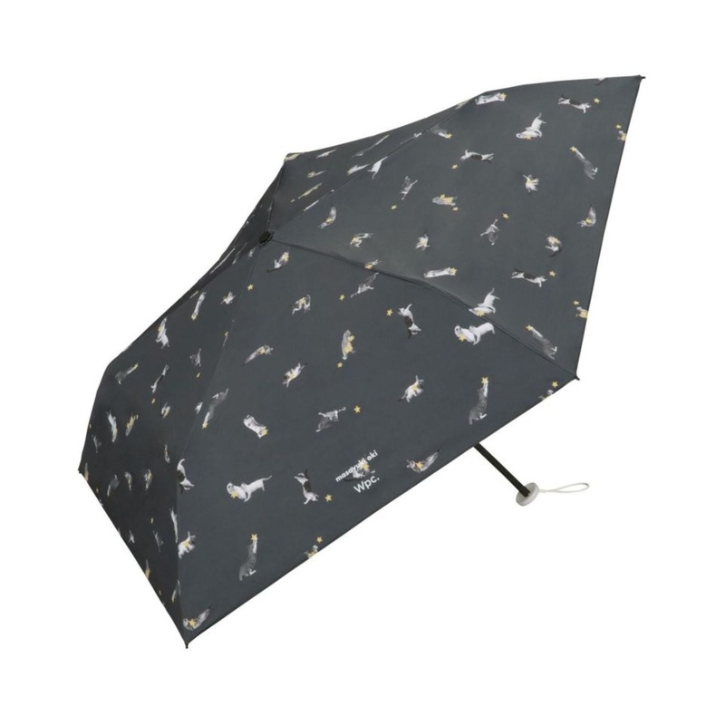 WPC X Masayuki Oki Neko UV Protection UPF 50+ Umbrella 49cm (Black)