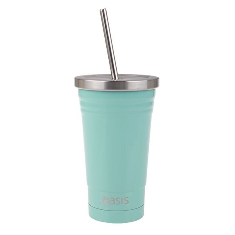 Oasis Stainless Steel Insulated Smoothie Tumbler with Straw 500ML - Spearmint