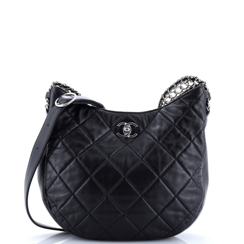 Chain Rows Hobo Quilted Lambskin
