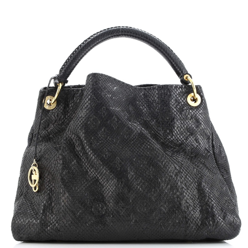 Artsy Handbag Monogram Embossed Python MM