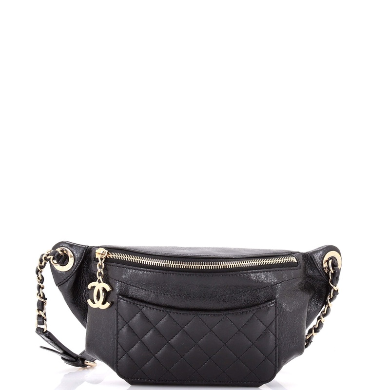 Bi Classic Waist Bag Quilted Crumpled Calfskin