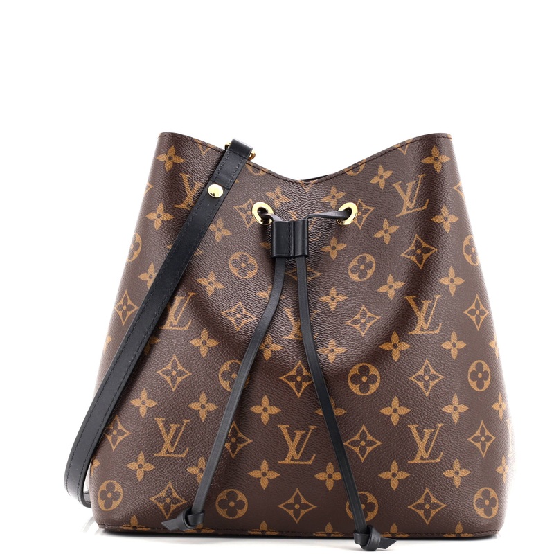 Braided Handle NeoNoe Handbag Monogram Canvas with Leather MM