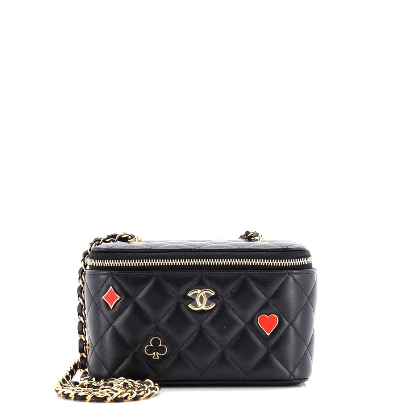 Coco Casino Vanity Case with Chain Quilted Lambskin Small