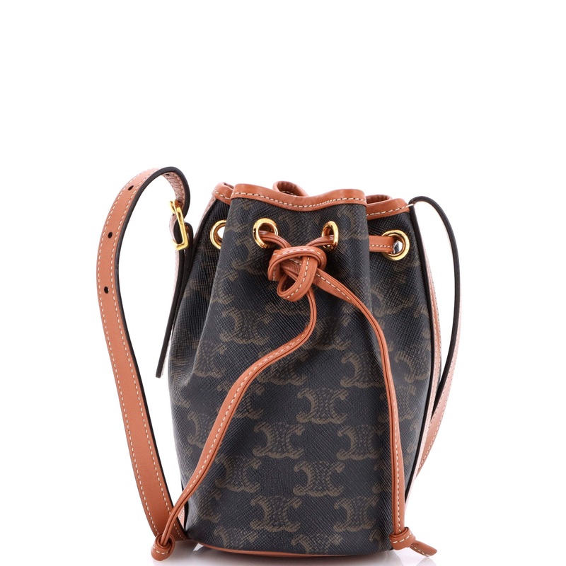 Drawstring Bucket Bag Triomphe Coated Canvas Mini