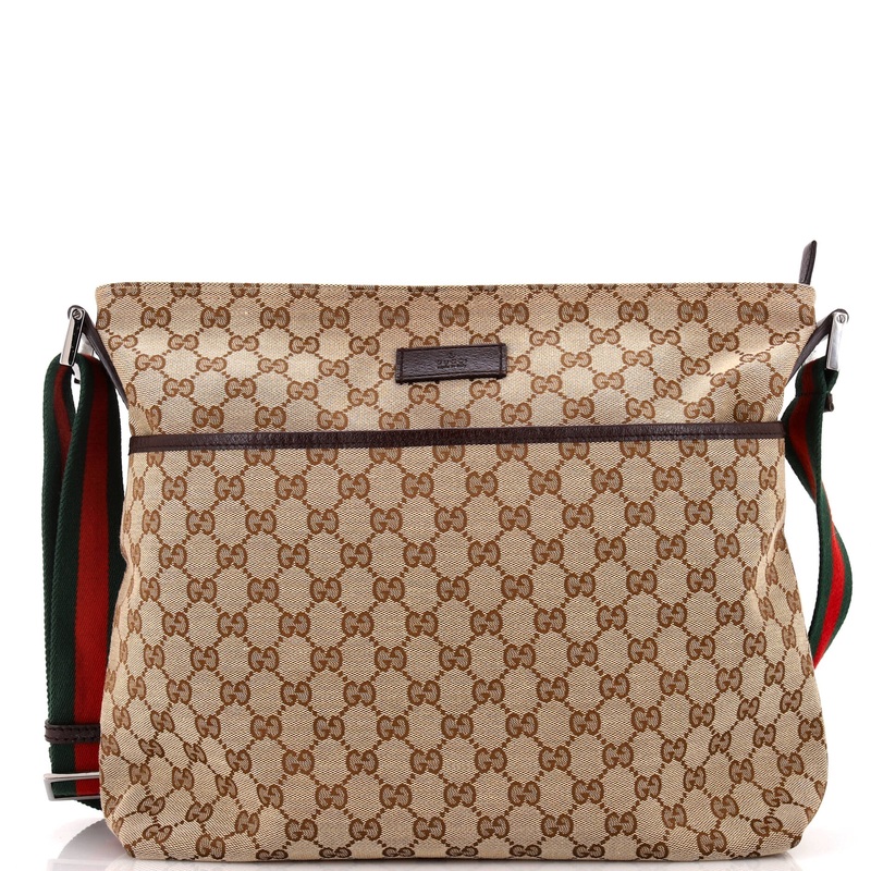 Front Pocket Web Messenger GG Canvas Medium