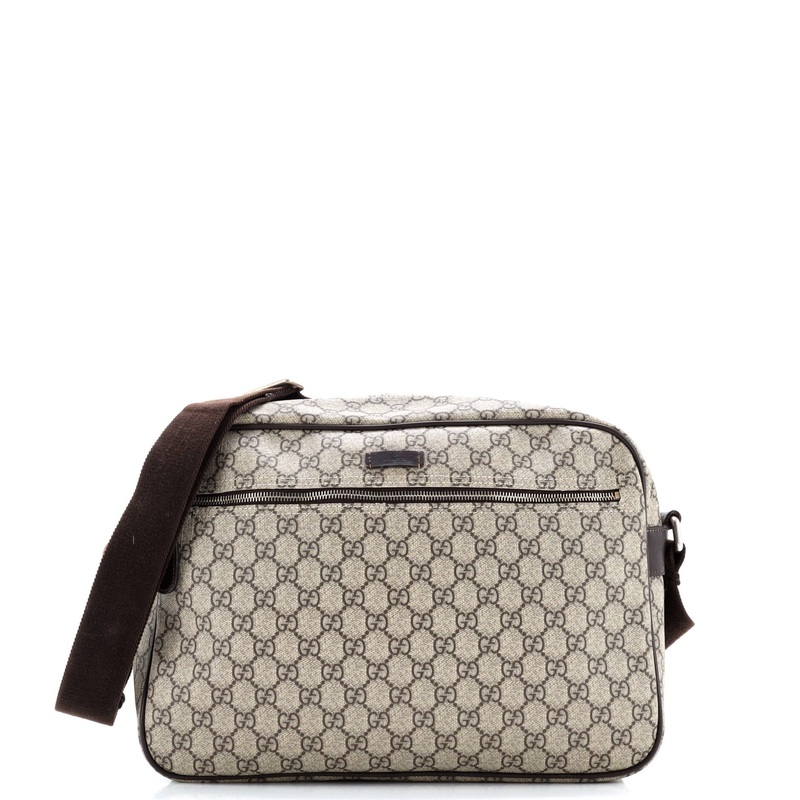 Front Zip Camera Bag GG Coated Canvas Large