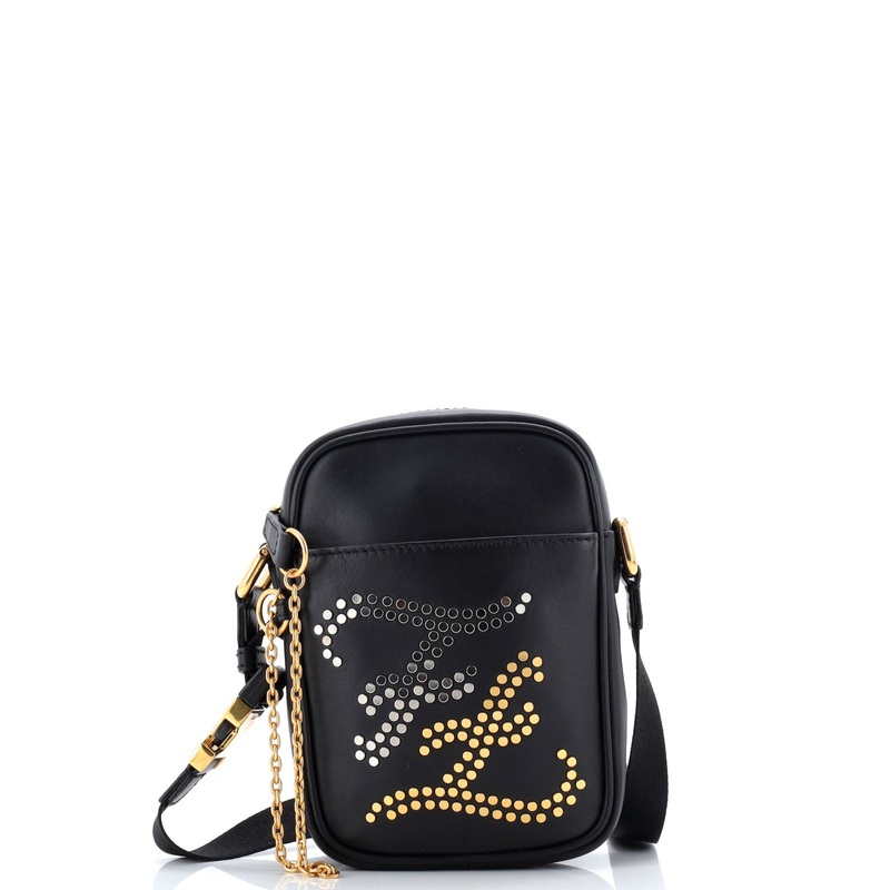 Karligraphy Messenger Bag Studded Leather Small