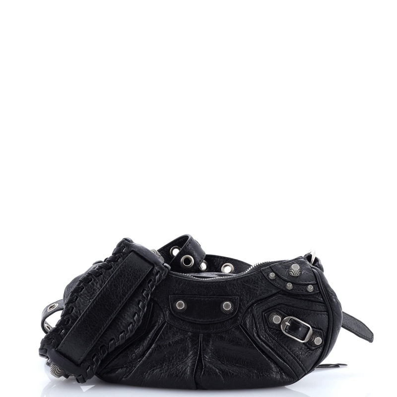 Le Cagole Giant Studs Shoulder Bag Leather XS